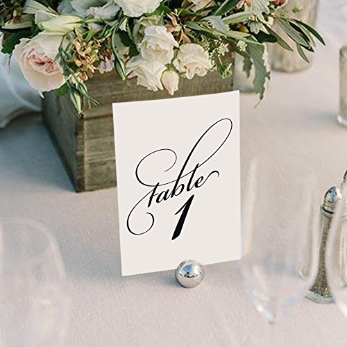 Bliss Collections Table Numbers, Classic Black, Double-Sided Cards Plus Head Table Card For Your Wedding, Reception, Anniversary, Birthday Party Or Celebration, 4"X6" (1-25 Plus Head Table Card) #TOP1