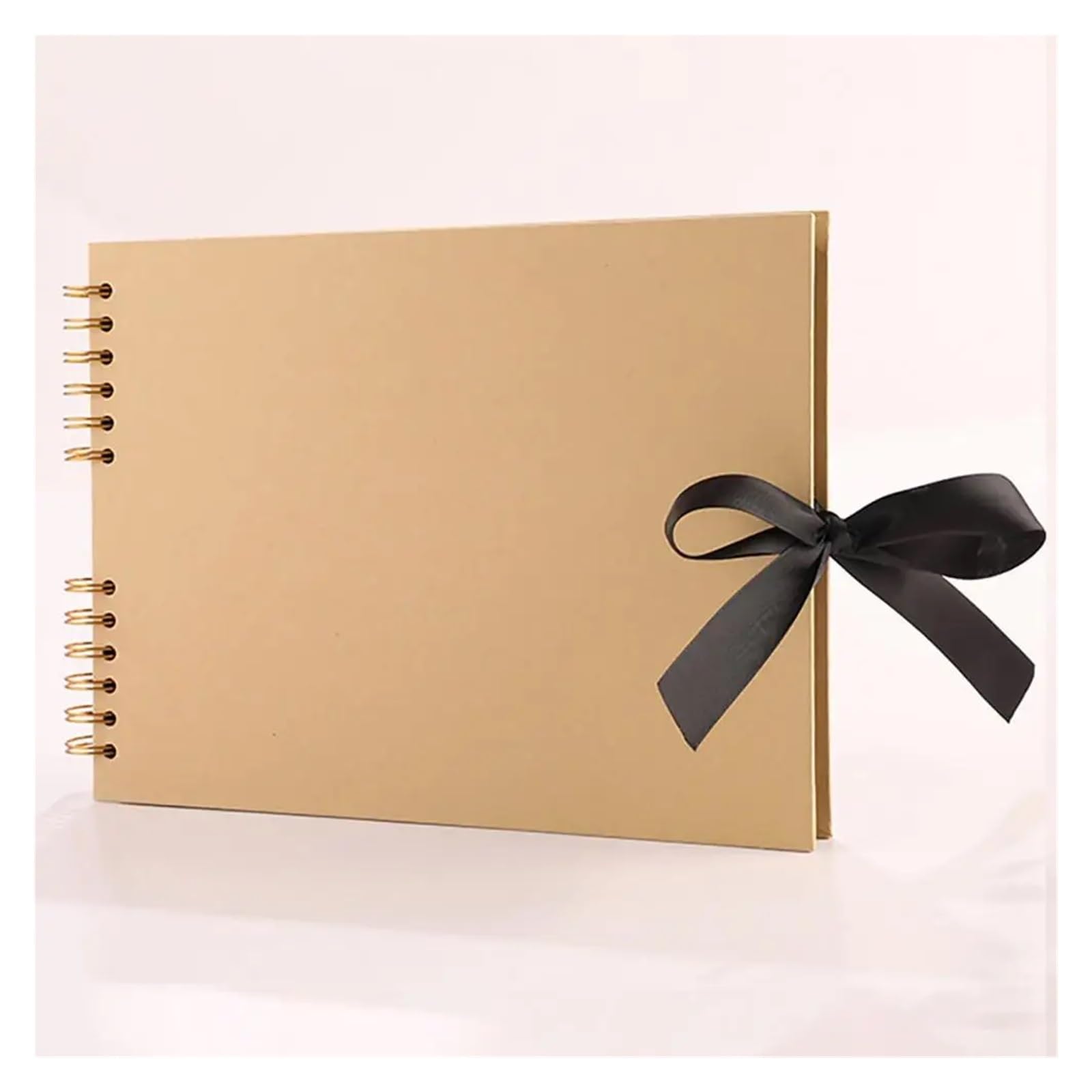 Album de Fotos Scrapbook Álbum de fotos de crecimiento, elegante álbum de recortes con lazo y cinta for aniversario de bodas, for hacer tú mismo recuerdos de cumpleaños, recuerdos de viajes y bodas(Re