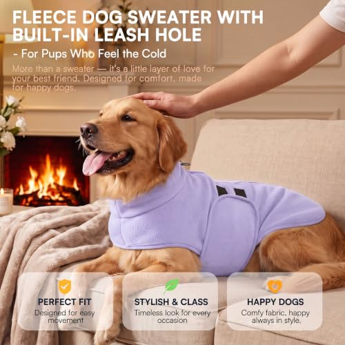 Image of Queenmore Small Dog Sweater,Fleece Dachshund Sweater Jacket with Leash Hole