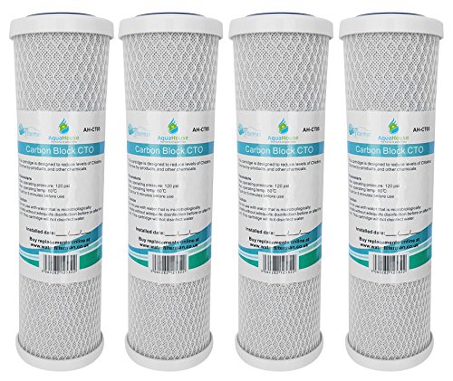 4X AH-CTO5 10 Coconut Shell Carbon Block Water Filter Cartridge for Reverse Osmosis System, Drinking Water