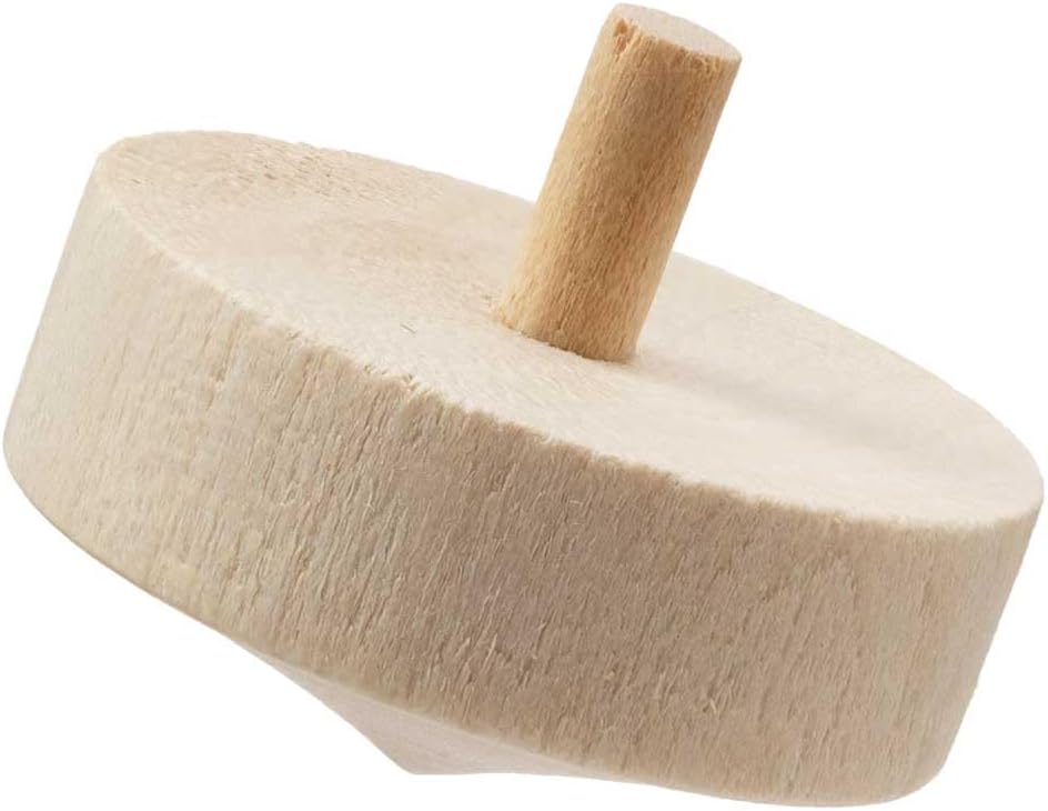 好きな色に塗って楽しむ白木のコマ 無地・色なし独楽 ぬり絵 お絵かき 工作 子供会・ワークショップ 大分県の木地玩具 (平ミニコマ)