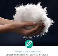 Vista 6 de Edredón de aspecto lujoso de 1500 hilos, plisado, alternativo, tamaño individual, 68 x 86 pulgadas, 1 edredón y 2 fundas de almohada, 27.64 oz/m²