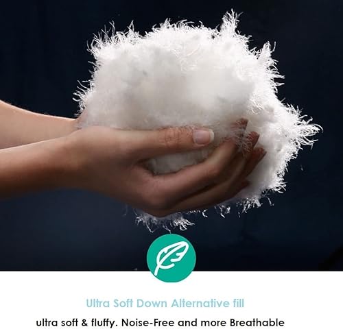 Miniatura 7 de Home Decor - Edredón de plumón alternativo plisado de 1500 hilos, tamaño California King, 102 x 96 pulgadas, 1 edredón y 4 fundas de almohada, 700