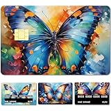 perdi la tarjeta de debito bancomer Pegatina de tarjeta de mariposa:diseñada con un patrón de mariposa colorido y vívido., Perfecto para expresar tu personalidad y agregar un toque único a tu crédito., débito, o tarjetas clave