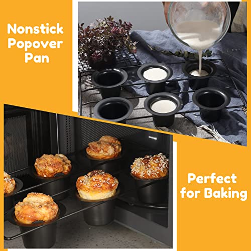2 Pcs 6 Cup Nonstick Popover Pan Muffin Cupcake Pan Yorkshire Pudding Pan Bakeware For Oven Baking #TOP3