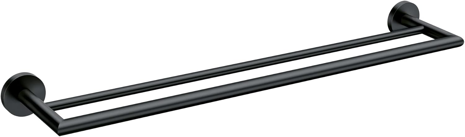 Moen Y5722BL 24-Inch Modern Double Towel Bar, Matte Black