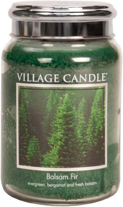 Village Candle - candela profumata abete balsamico – barattolo grande in vetro – doppio stoppino – profumo fresco e verde – lunga durata