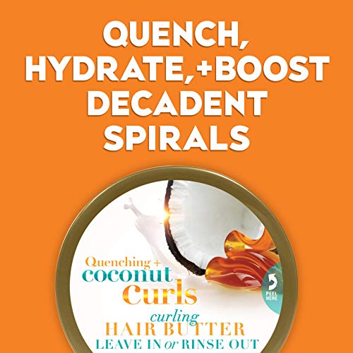 Ogx Quenching + Coconut Curls Curling Hair Butter, Deep Moisture Leave-In Hair Mask & Treatment With Coconut Oil, Citrus Oil & Honey, Paraben-Free And Sulfated-Surfactants Free, 6.6 Oz #TOP2
