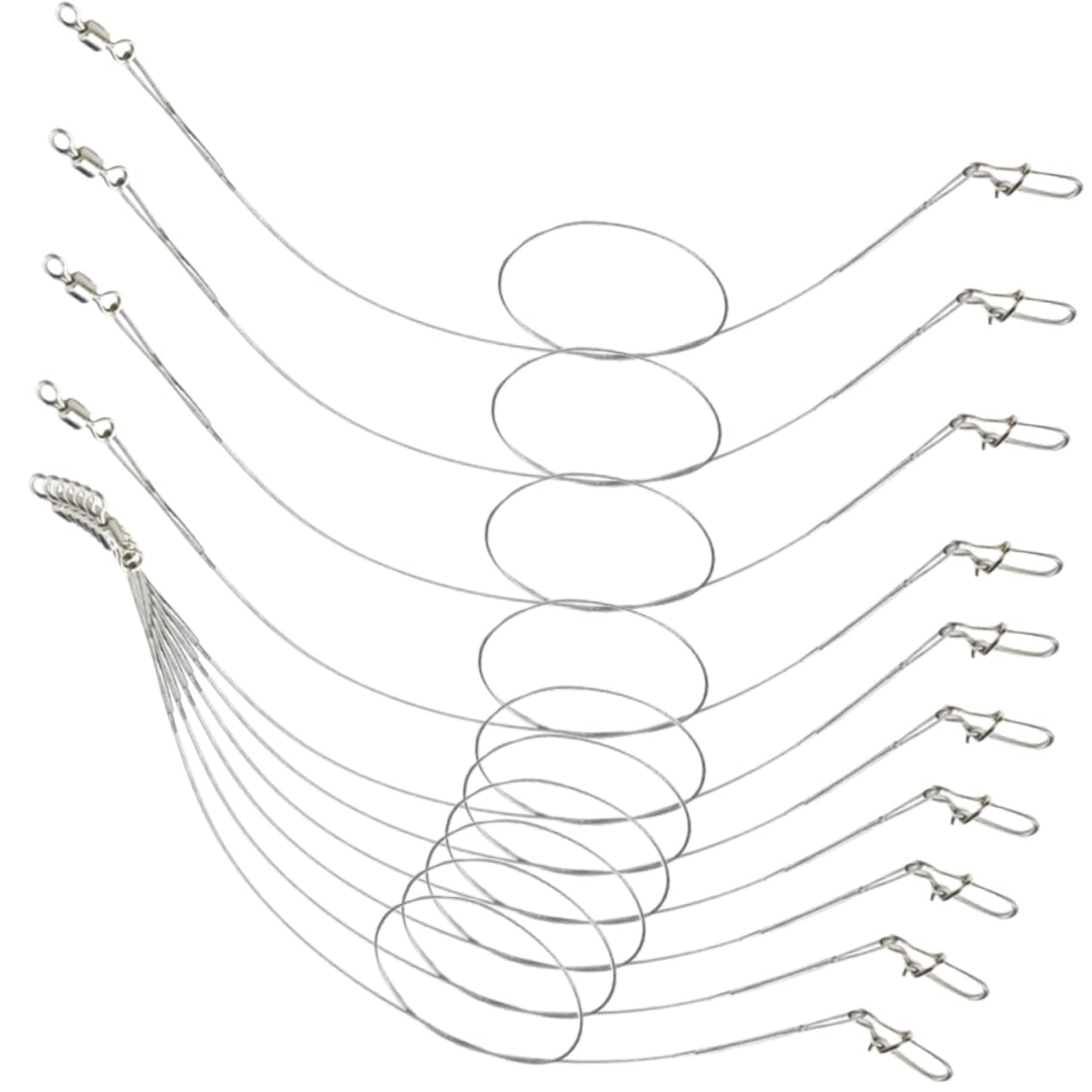 Generic 24Pcs Metal Fishing Wires Anti-Wear Leaders Line Swivel Pin for Catfishing Lightweight Fishing Accessory