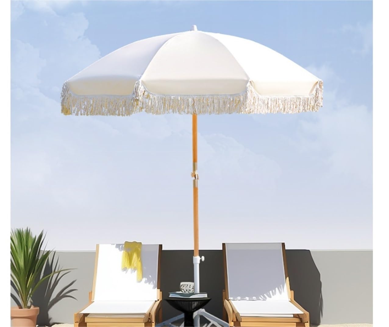 LYGSWDB Parasol ogrodowy Parasol stołowy na zewnątrz Parasol Parasol 6,5 stopy Parasol plażowy Odchylana parasolka przeciwsłoneczna Regulowana wysokość Parasol zewnętrzny Rynek Patio Yard Pokład