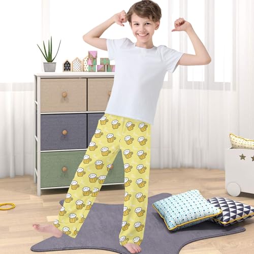 Boy's Pj Pants Beer Cartoon Lounge Bottoms Elastic Kids Sweatpants Joggers with Pockets Size 6-144
