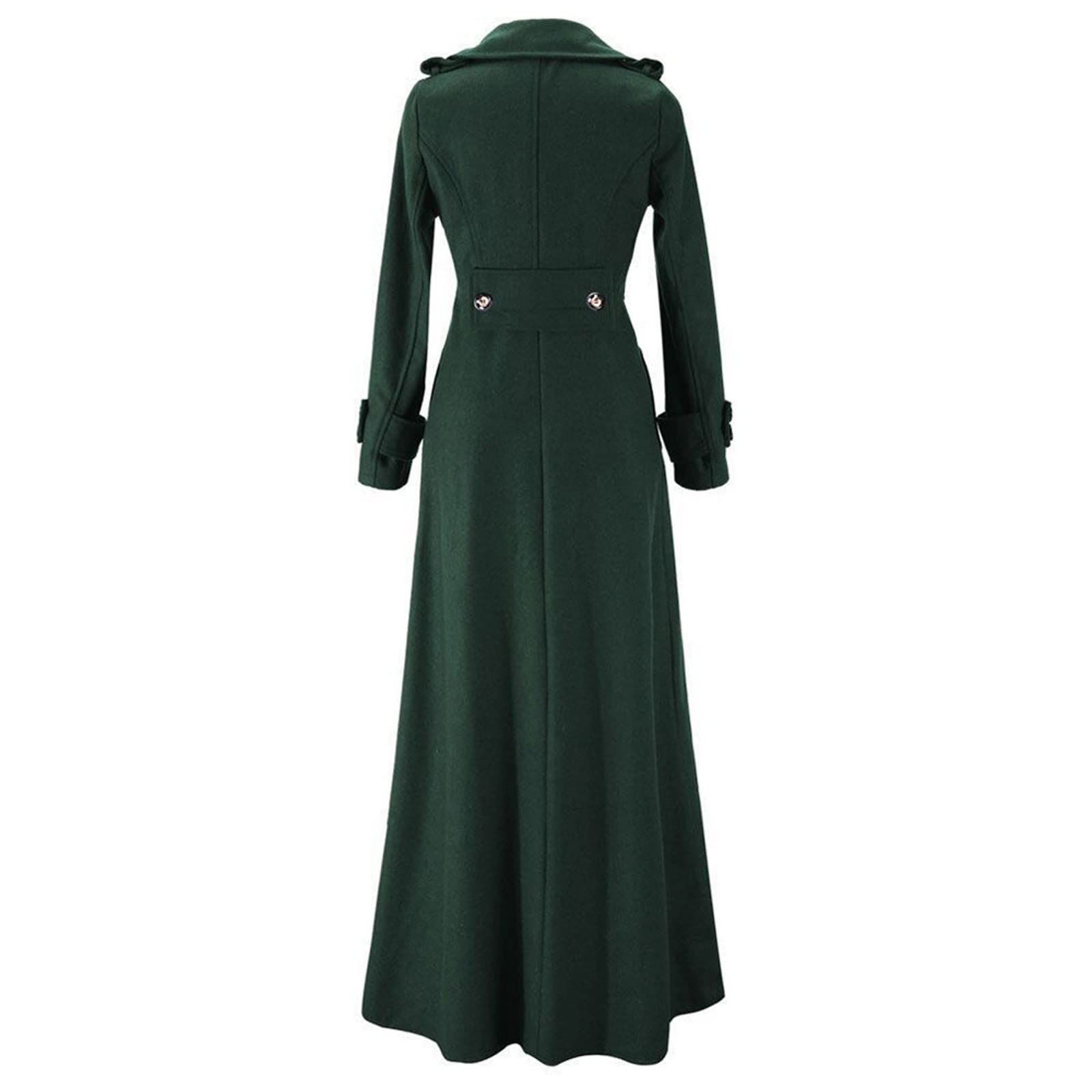 Ansenesna Wollmantel Damen Winter Lang Tailliert Winterjacke Warm Wolle Lange Wintermantel Elegant Jacke Mantel Frauen A-Linie Wolljacke Knöpfe Damen-Mäntel Ohne Kapuze Trenchcoat