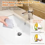 Kiato Window Vacuum Squeegee Cordless, Electric Window Vacuum Cleaner with 2 X Squeegee (11”+ 6.7”), Rechargeable Window Vac for Windows, Tiles, Mirrors, Showers, Glass, 2200mA, WC09