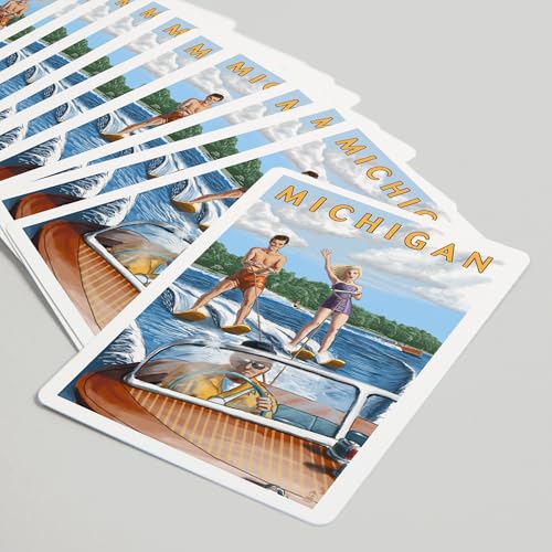 Lantern Press Naipes Póker con Arte Michigan y Deportes Acuáticos miniatura 5
