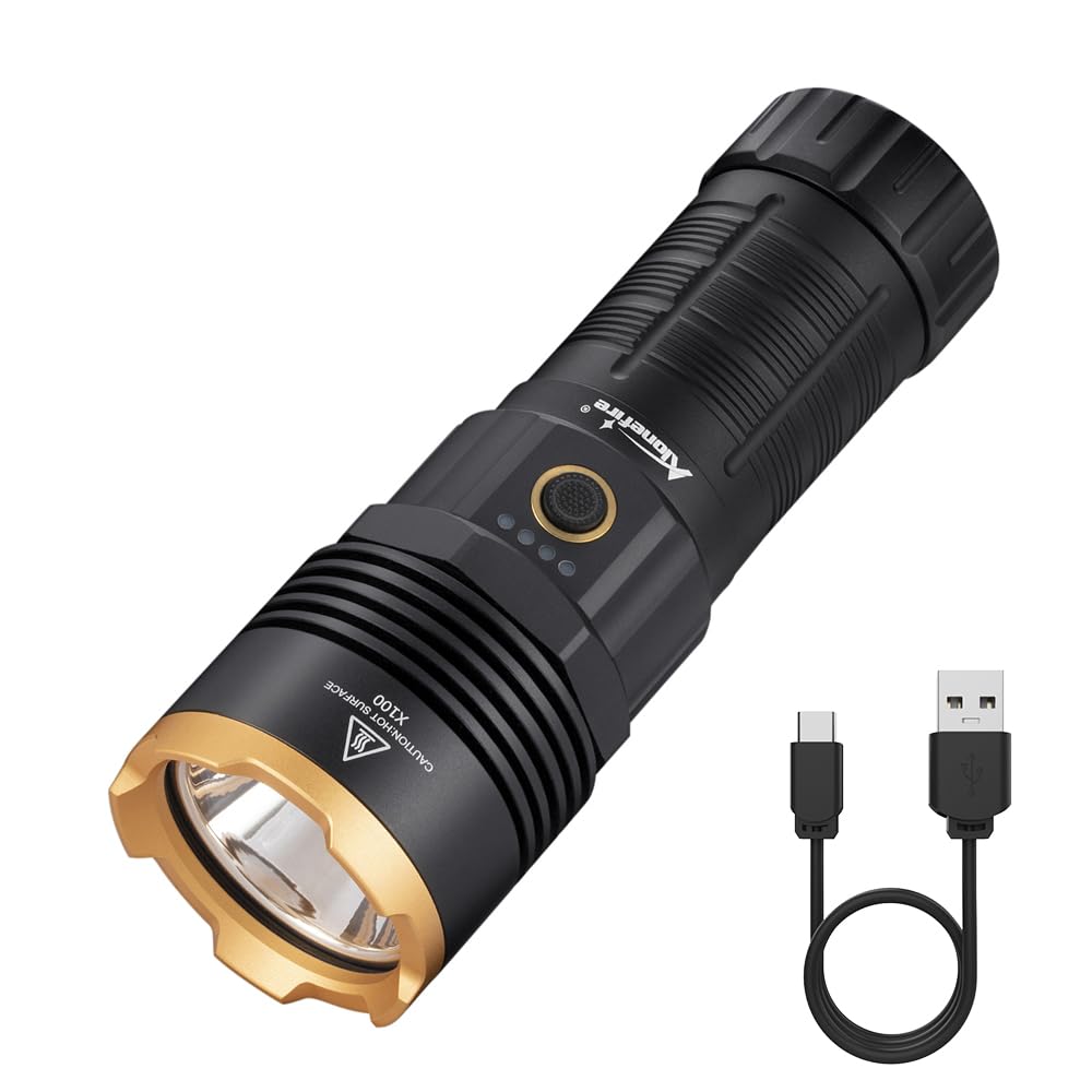 Alonefire X100 LED Taschenlampe 2050 Lumen Superhell USB C A