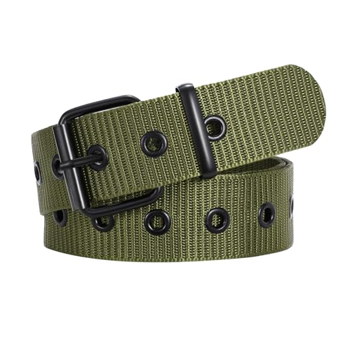 JASGOOD Grommet Belt for Men Prong Work Heavy Nylon Belt Women Casual Unisex for Jenas Pants2