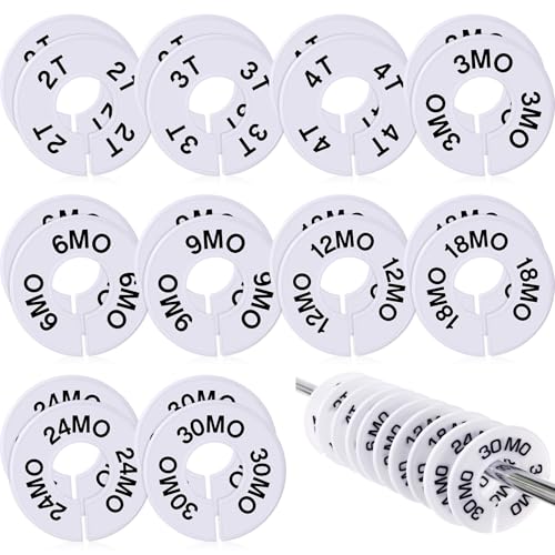 Blulu 50 Pack Clothing Rack Size Dividers Round Hangers Dividers
