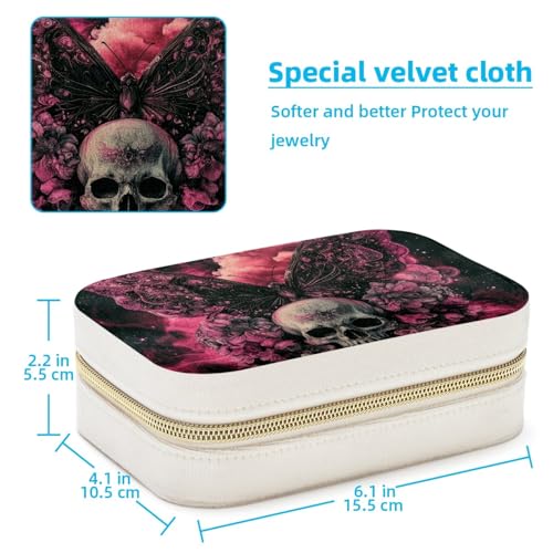 Étui de rangement pour boucles d'oreilles bagues colliers rose