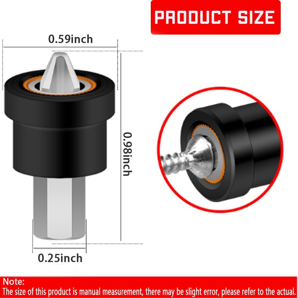 High Magnetic Screwdriver Drill Bits - PH2 Bits for Plasterboard Sheetrock Screw 1/4" Hex Shank Positioning Bit Batch Head with 2-3/8" Extension Socket Drill Bit Holder 5PCS
