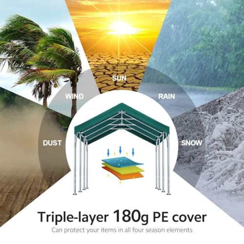 Advance Outdoor 018G 12X20 Ft Canopy Garage Heavy Duty Carport Car Boat Shelter Party Tent thumb #3
