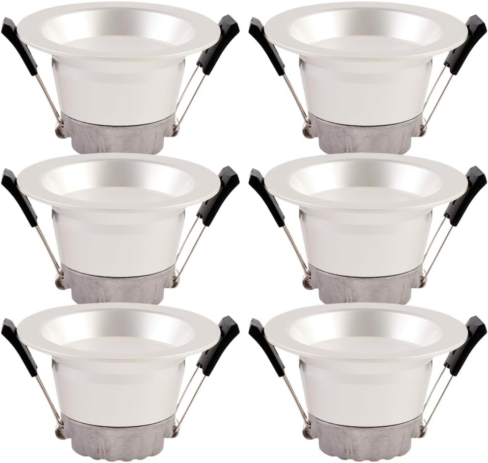 6pcs/lot LED Downlights r Trim 5W 7W Recessed Ceiling Lamp Aluminum Panel Light AC90~260V Indoor Lighting Anti-Glare Recessed Downlights (Color : C-5w, Size : White Light) (B 5w)