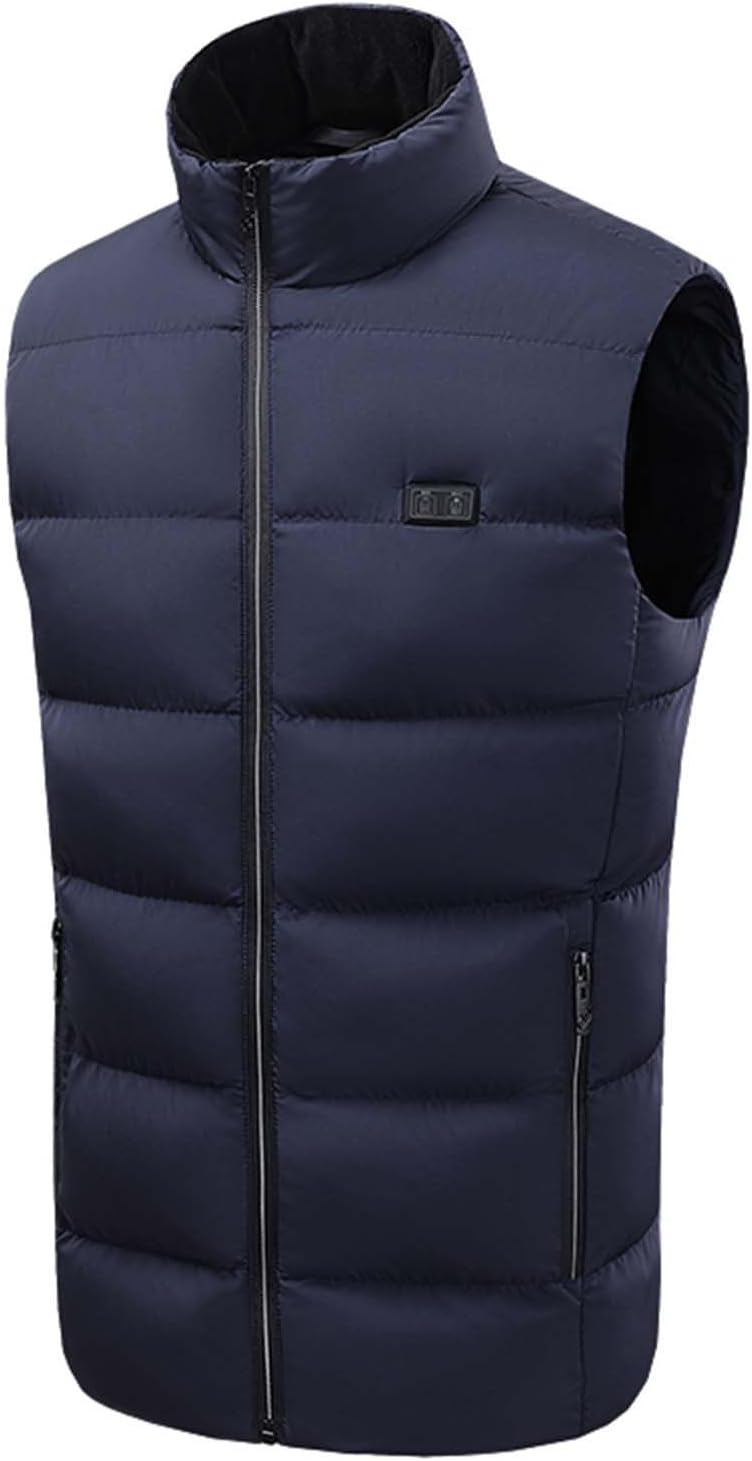 FZYLQY Unisex Heated Vest Quilted Windproof Thermal Jackets Lightweight Zip Up Stand Collar Waistcoat Casual Warm Coat