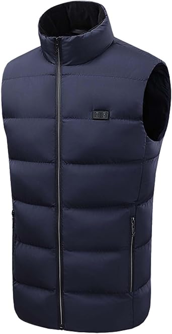 FZYLQY Unisex Heated Vest Quilted Windproof Thermal Jackets Lightweight Zip Up Stand Collar Waistcoat Casual Warm Coat