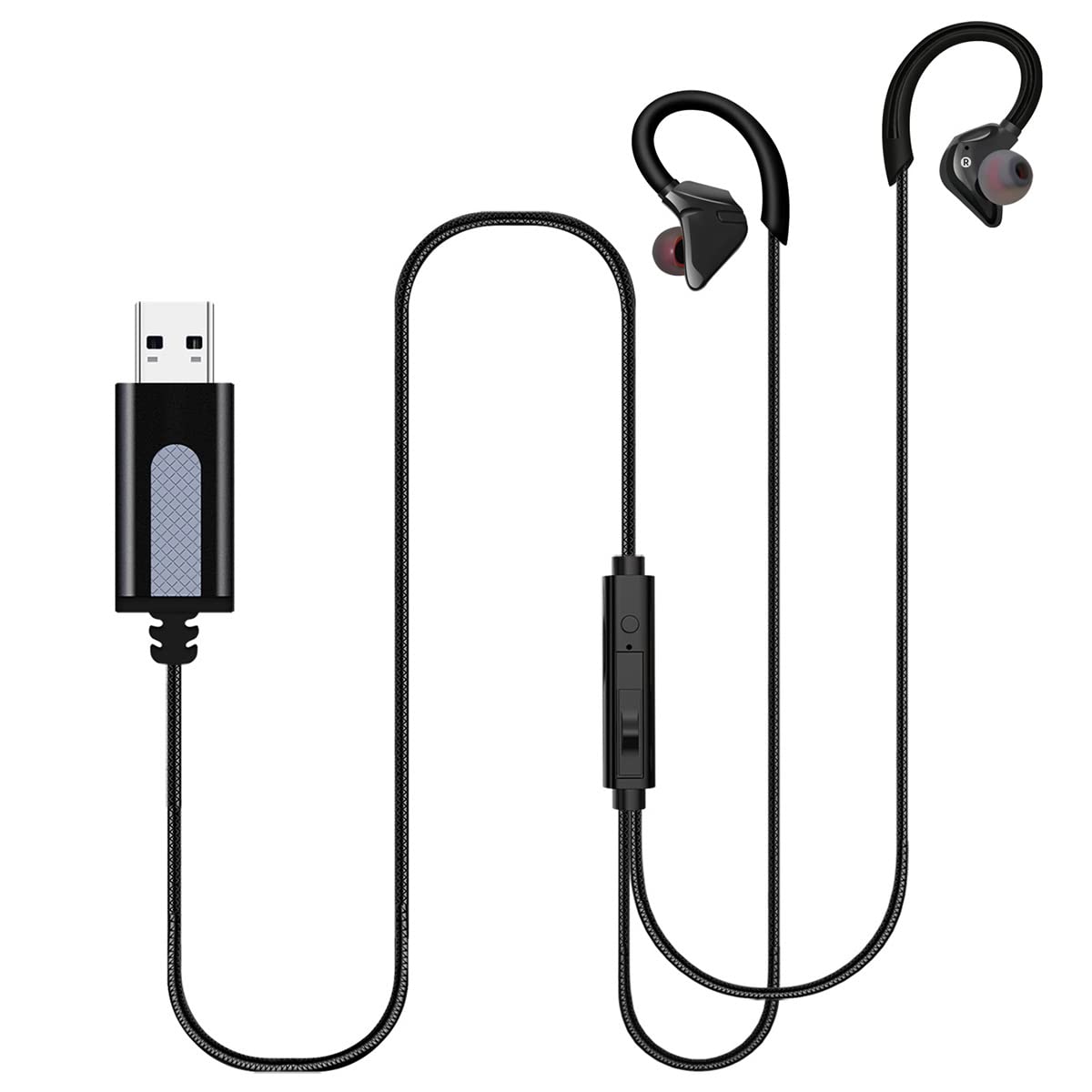 Amazon.co.jp: ヘッドセット USB マイク付きイヤホン 有線 音量調節 耳 