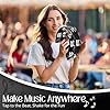 Flexzion Tambourine Metal Half Moon Musical Instruments Double Row Metal Jingles Hand Held Instruments Percussion with Ergonomic Handle Grip, Tambourines for Adults, 2 Packs - Black #5