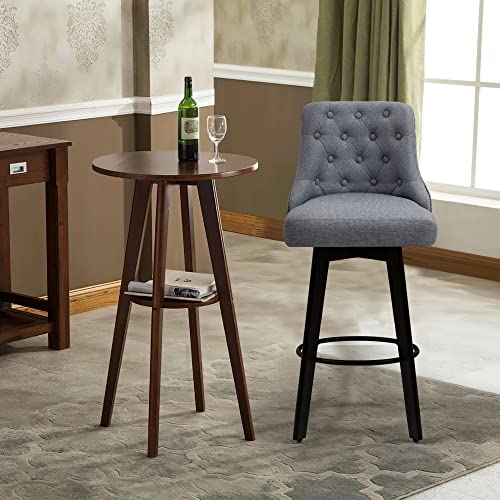 Homyedamic Counter Stool 360 Free Swivel Upholstered Height Bar Stool With Back Set Of 2, Cotton Linen Fabric Skin-Friendly #TOP6