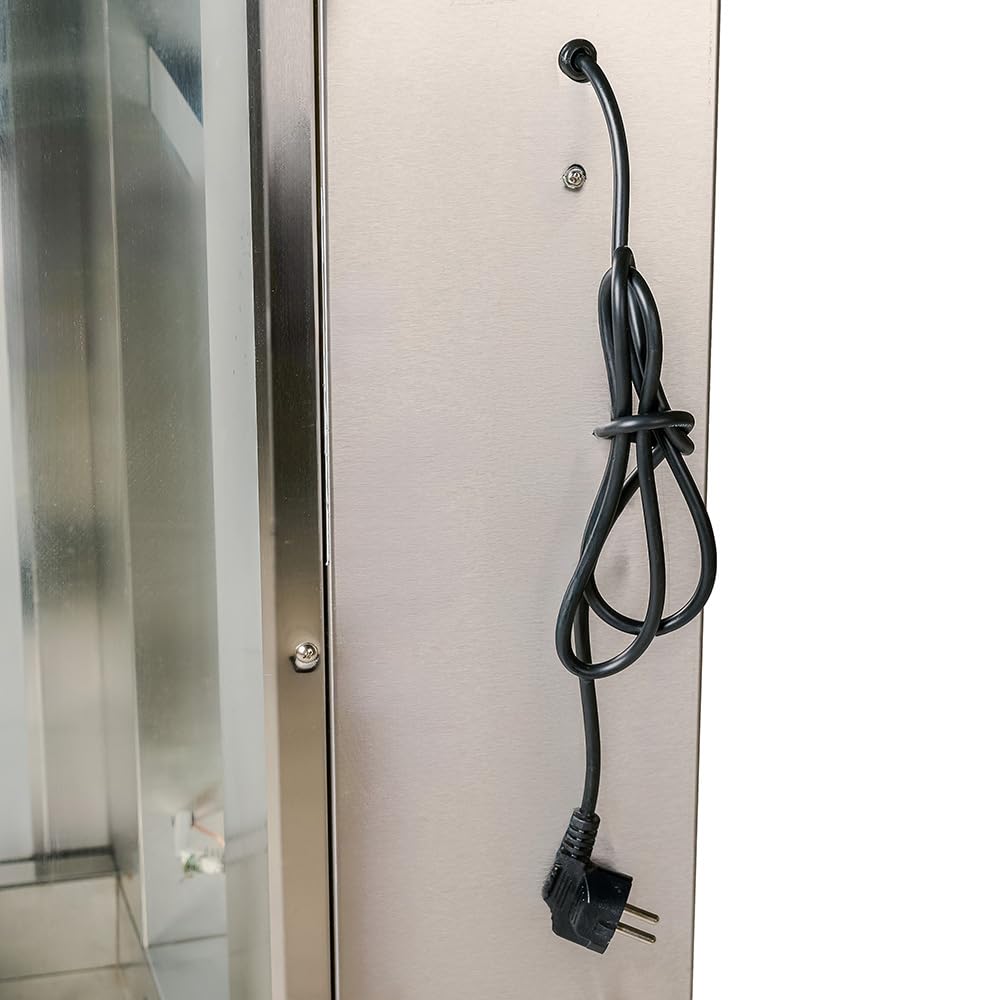 Cleiton Asador de Pollos a Gas Butano Vertical 12 Pollos 55x67 cm Acero Inoxidable 7500W 300°C Profesional