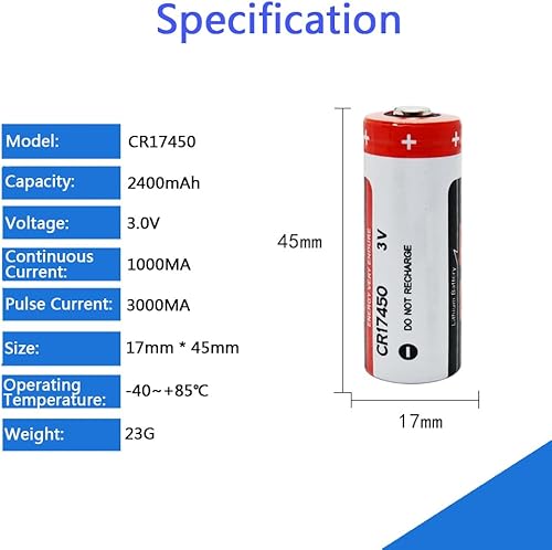 Miniatura 2 de Paquete de 50 baterías de litio CR17450 2400mAh 3V reemplazo PLC batería de control industrial