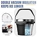 COKTIK 7L Vacuum Insulated Ice Bucket with Lid and Scoop& Tongs，Large capacity Stainless Steel Beverage Bucket for Cocktail, Champagne, Wine, Beer，Large Parties（Carbon Black Suit）