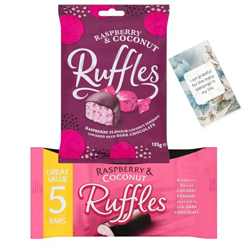 Chocolate Treat Bundle With Raspberry And Coconut bag And Bar Ruffles Snack (2 Pack) By Oerich Gift