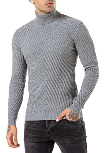 RED BRIDGE Jersey de Cuello Alto Suéter Hombre Gris L