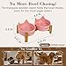 Puffluv Ceramic Dog and Cat Bowl Set with Wooden Stand Non-Slip Matte Glaze Weighted Food Water Cute Raised Feeder-Pink Cat Ear-6.76 OZ