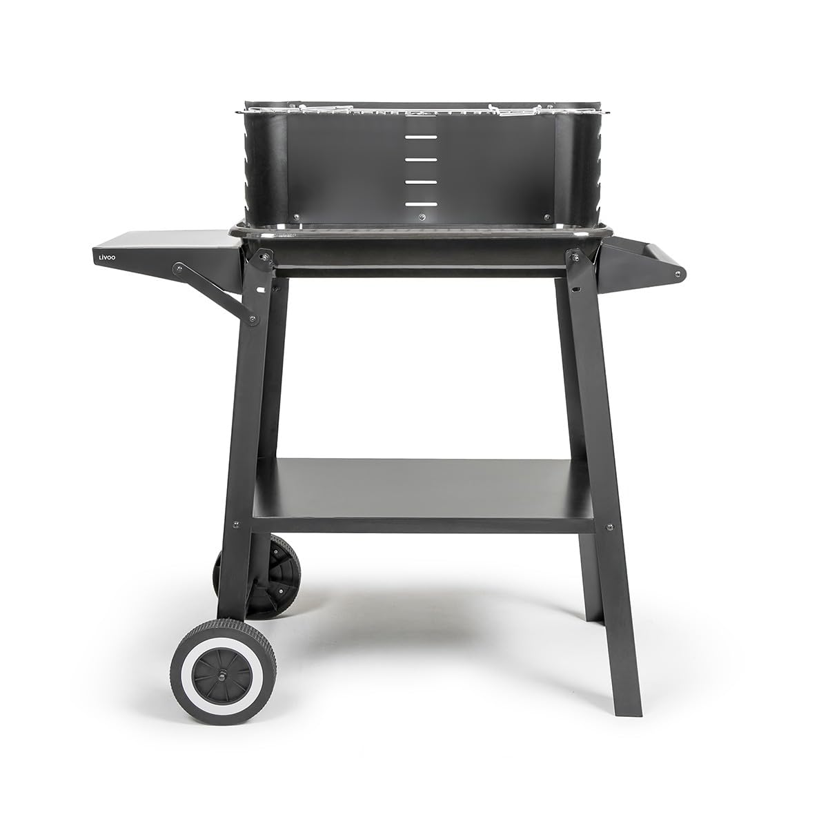 Livoo - Barbacoa de carbón DOC328-48,5x28,8 cm de cocina, 5 niveles de cocina, acero pintado, rejilla de acero cromado
