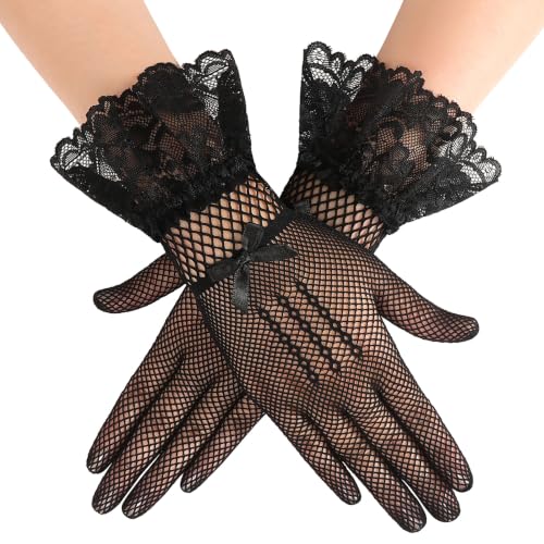 Avidlove Lace Gloves Women Tea Party Vintage Elegant Mitten Mesh Gloves - image 1