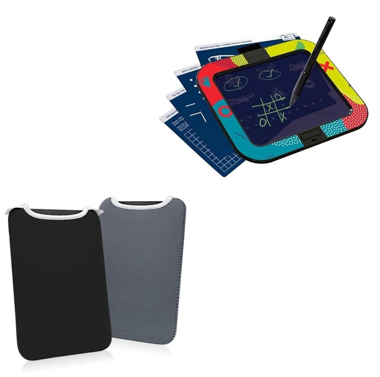 BoxWave Case Compatible with Boogie Board DMD010001 (8 in) - SlipSuit, Soft Slim Neoprene Pouch Protective Case Cover - Jet Black/Charcoal Grey (Reversible)