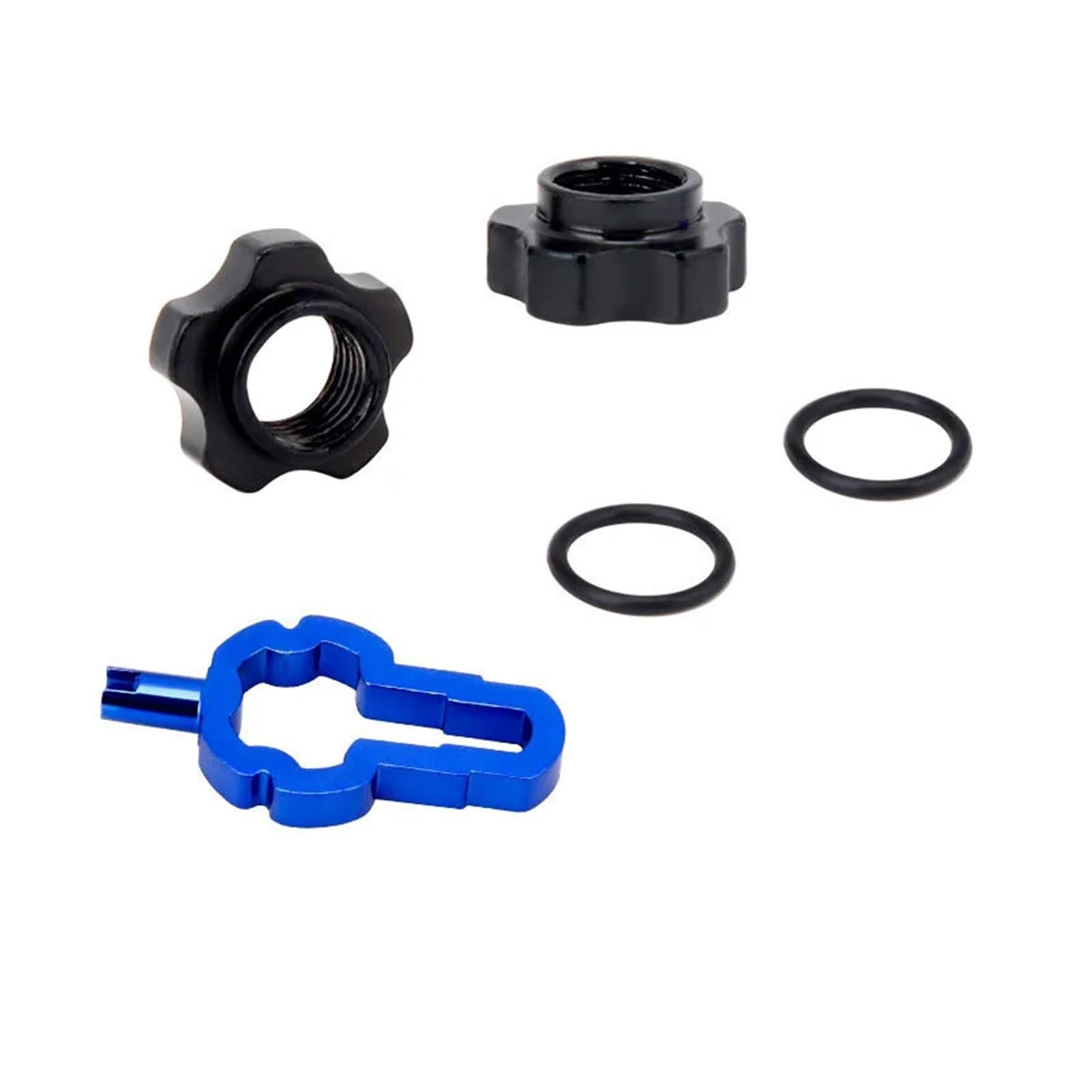 Dymkie Black Set Bicycle Tubeless Conversion Nut Adapter Rim With Installation Wrench(Black Set)