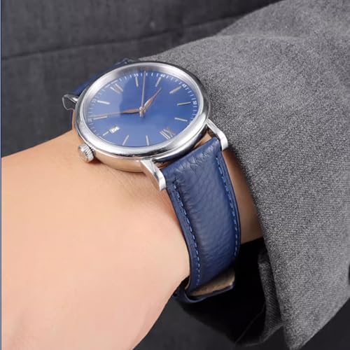 Image of Genuine Leather Watch Band Hand-Stitched Texture Padded Italian Leather Strap Quick Release 12mm 13mm 14mm 15mm 16mm 17mm 18mm 19mm 20mm 21mm 22mm 23mm 24mm Replacement Band for Women Men