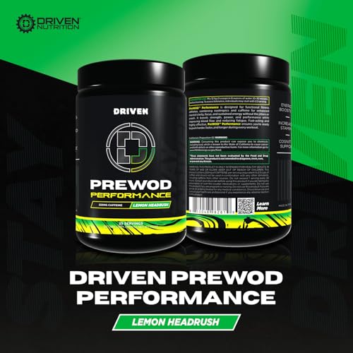 Image of Driven PREWOD Energy Drink Powder, 25 Servings - Pre-Workout Supplement wit- Boosts Energy, Focus, Strength, & Endurance for High-Intensity Training (Performace, Lemon Headrush)