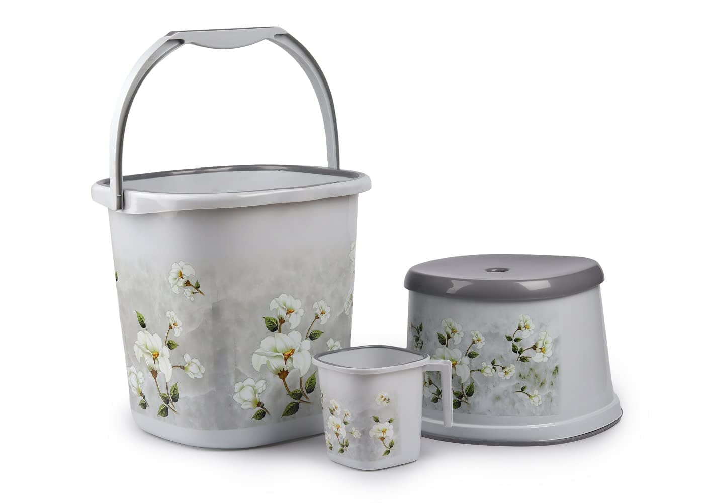 Nayasa Round Bathroom Set 6-Pieces - Bucket (25 litres) with Mug (1.5 ...