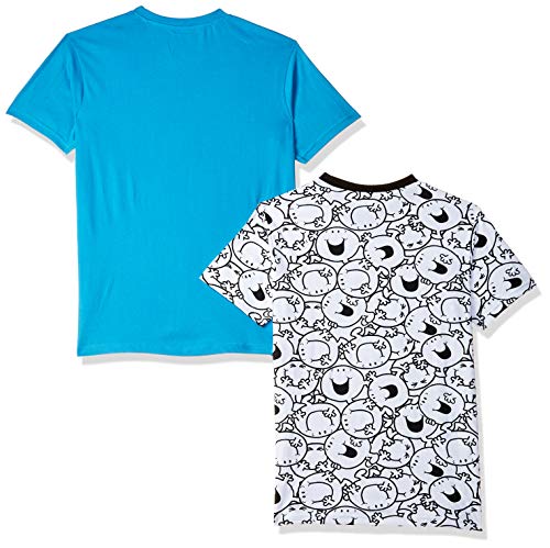 Image of Joshua Tree Boy's Mr. Men Little Miss Regular fit T-Shirt (Pack of 2) (MM-14 White, Blue 10-11 Years)