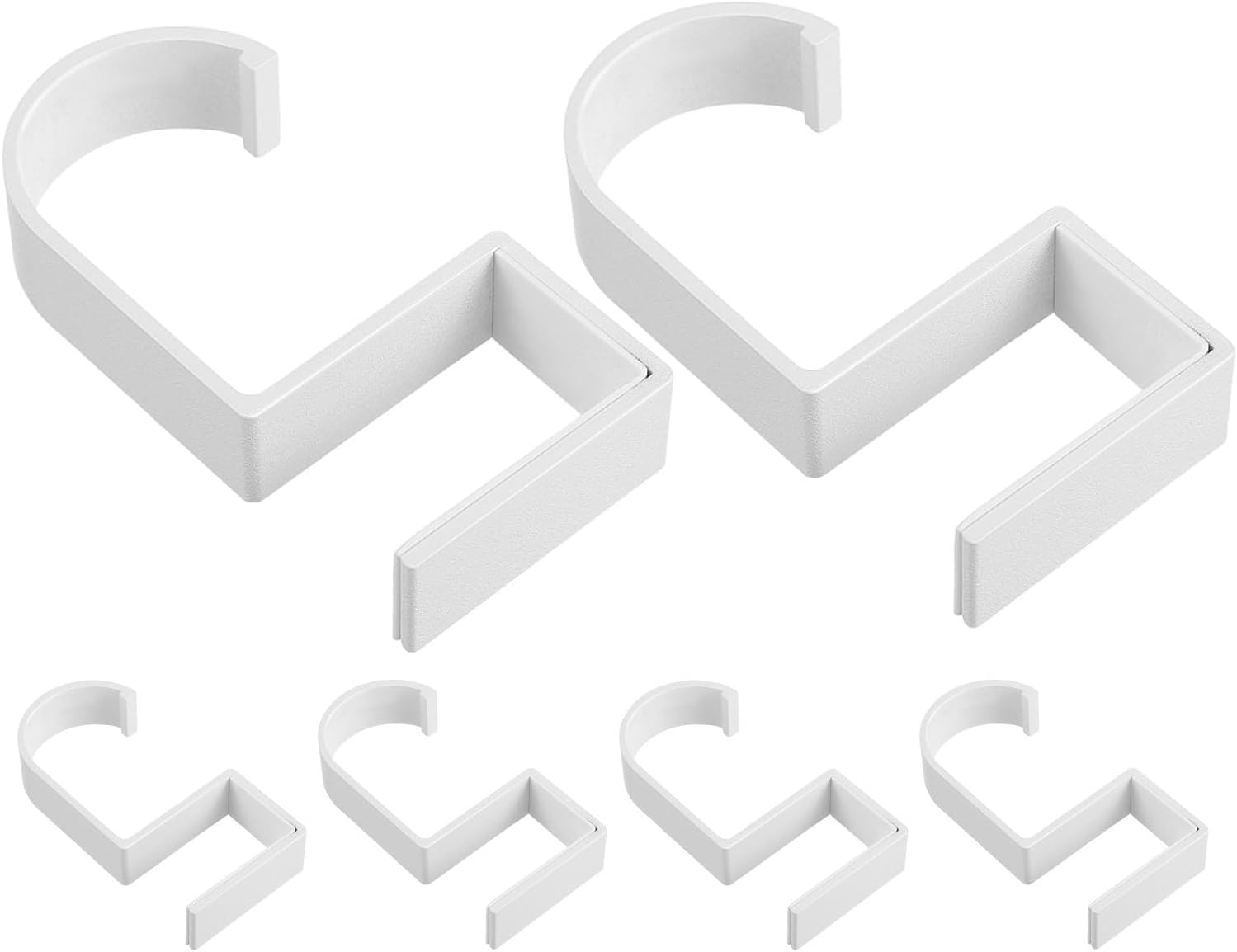 6pcs Aluminum Alloy Purse Hook for Desk with No-Drill Installation and Strong Load Capacity, Minimalist White Desktop Hanger for Office and Shared Areas to Declutter Workspace