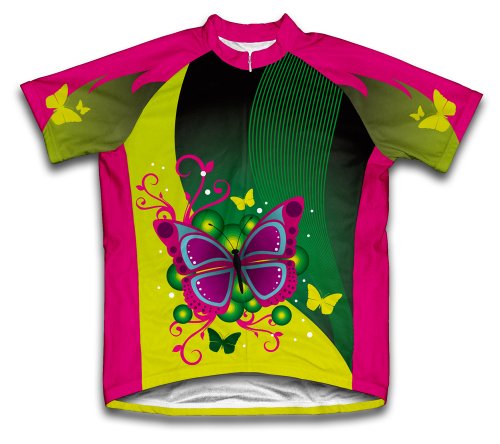 ScudoPro Fluttery Butterfly Short Sleeve Cycling Jersey for Women - Size 3XL