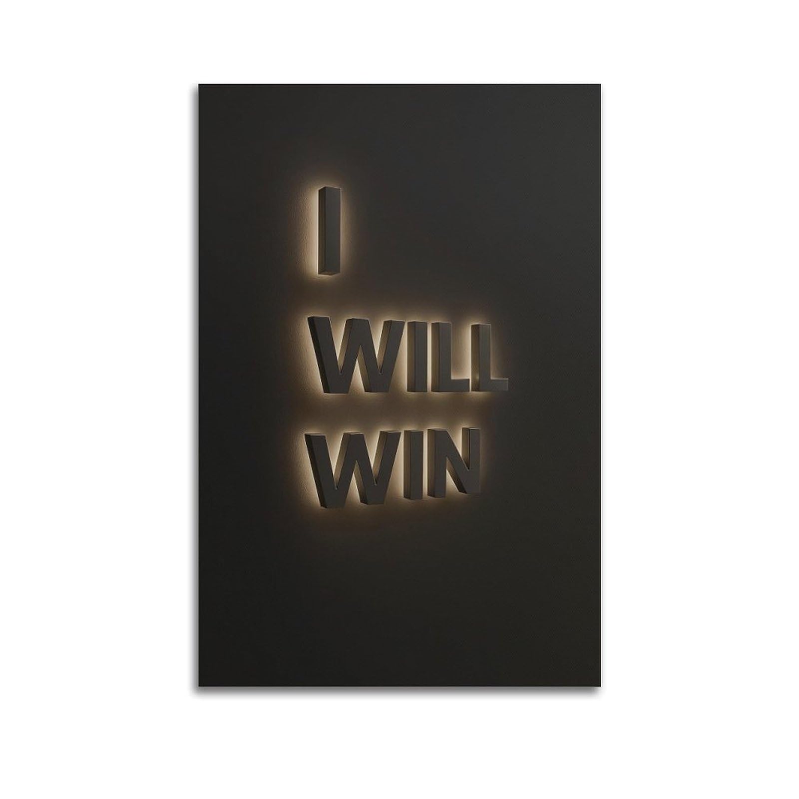 OKAHYS Motivation Poster I Will Win Decorative Painting Canvas Wall Artworks Picture 24x36inch(60x90cm)