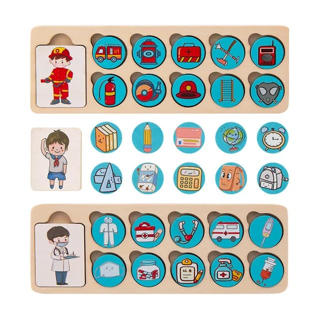 Jouets by Eduspark Wooden Community Helper Career Pairing Game – Matching & Memory Battle Game for Kids Ages 3+ | Educational Montessori Toy for Learning Jobs & Professions-image-49