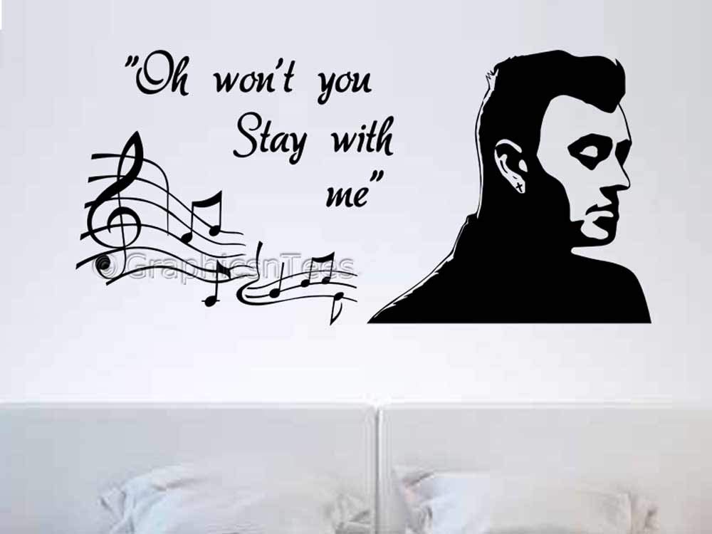 Graphics N Tees Sam Smith Stay With Me Song Lyrics Romantic Love Wall Sticker Quote Small 300mm X 135mm In Black Available Amazon Co Uk Kitchen Home amazon co uk