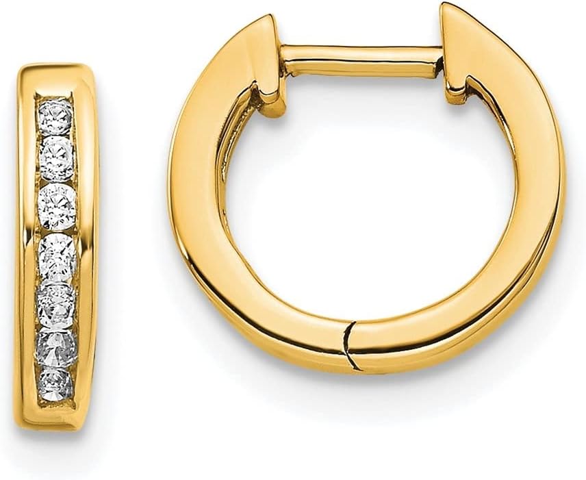 Diamond2Deal 14k Gold 0.14ct Round Cut Lab Grown Diamond Hoop Earrings Fine Jewelry for Women